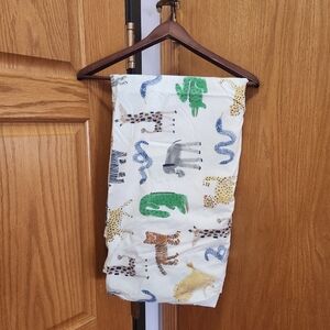 POTTERY BARN KIDS SILLY SAFARI ANIMAL FULL TOP SHEET ORGANIC COTTON
